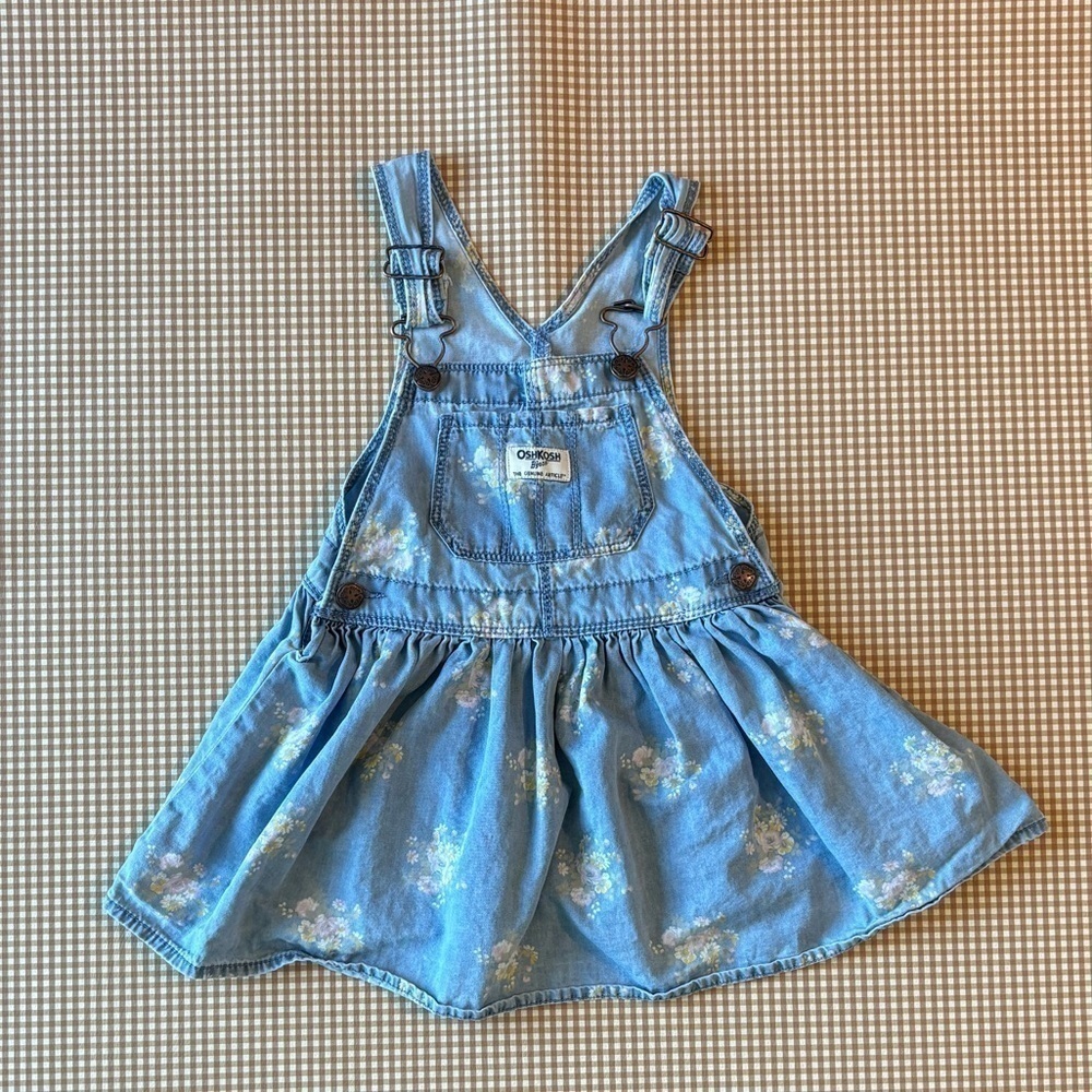 Oshkosh Floral toddler overalls style dress. Size 3T